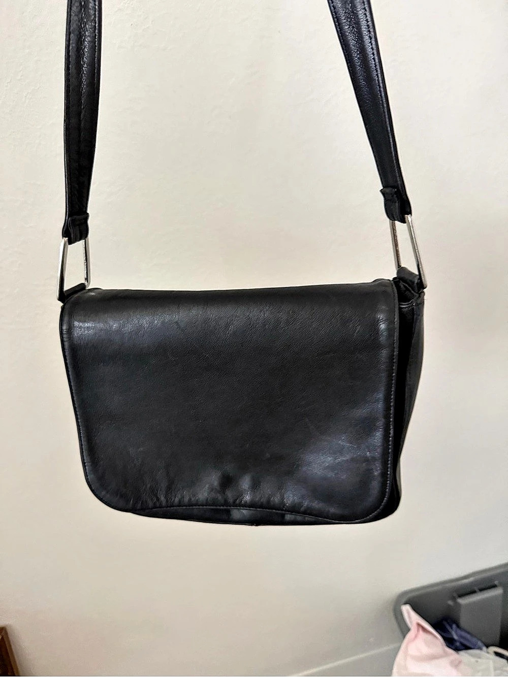Black Leather Shoulder Bag